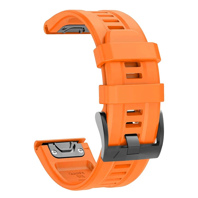 Silicone QuickFit Watch Band for Garmin Fenix & Instinct 22/26mm Silicone Watch Band Oasis Select orange 26mm Instinct 2X 3