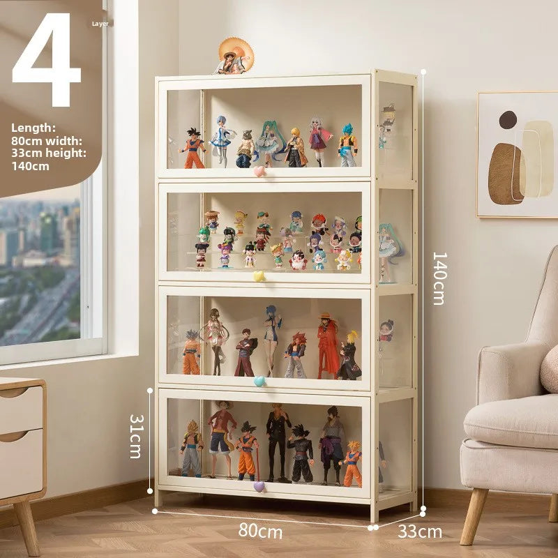 Showcase Figure Lego Showcase Up to building block Storage box Household toy model Storage rack Display shelf Oasis Select Cream Four Doors 80