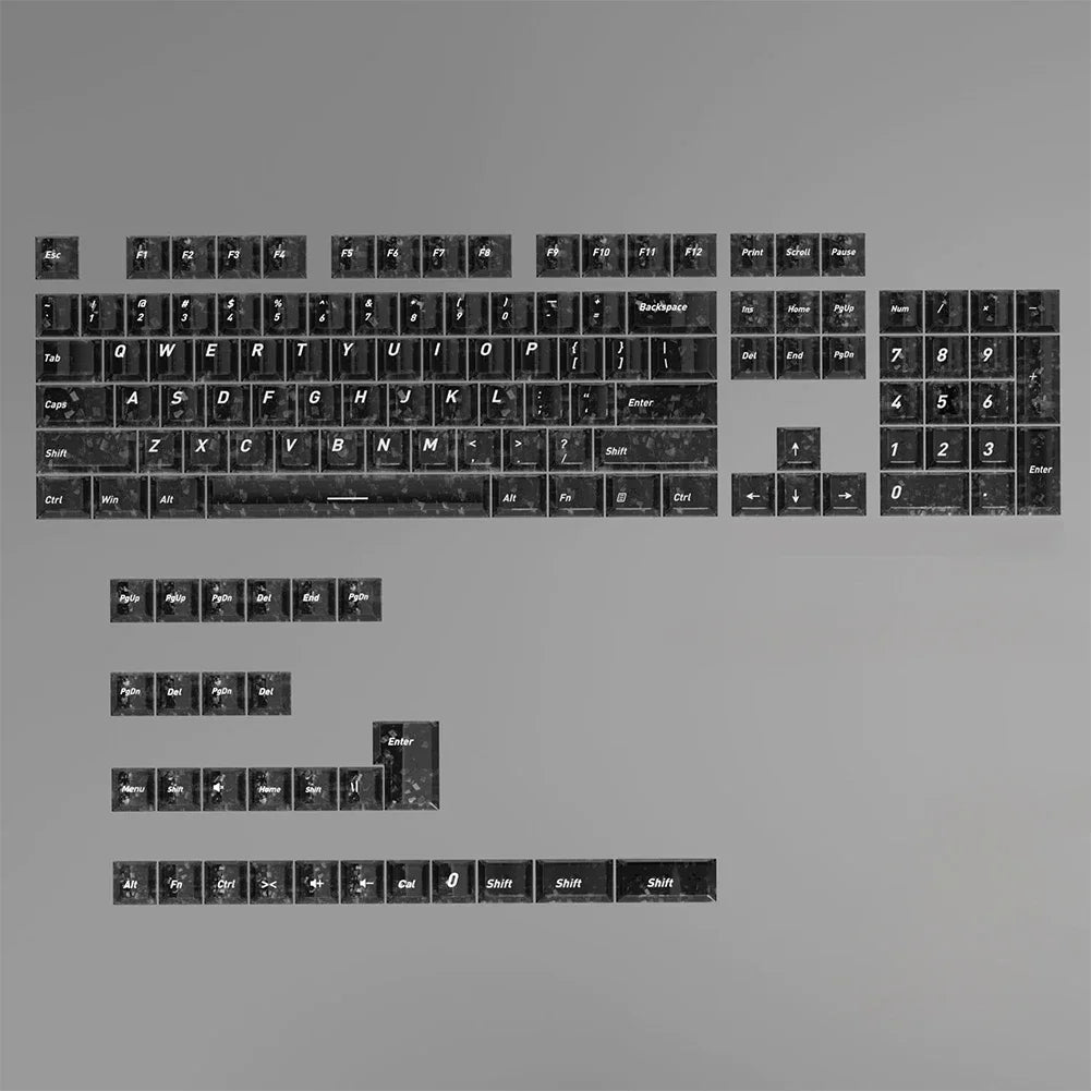 Carbon Fiber 132-Key Transparent Keycaps | RGB Mechanical Keyboard