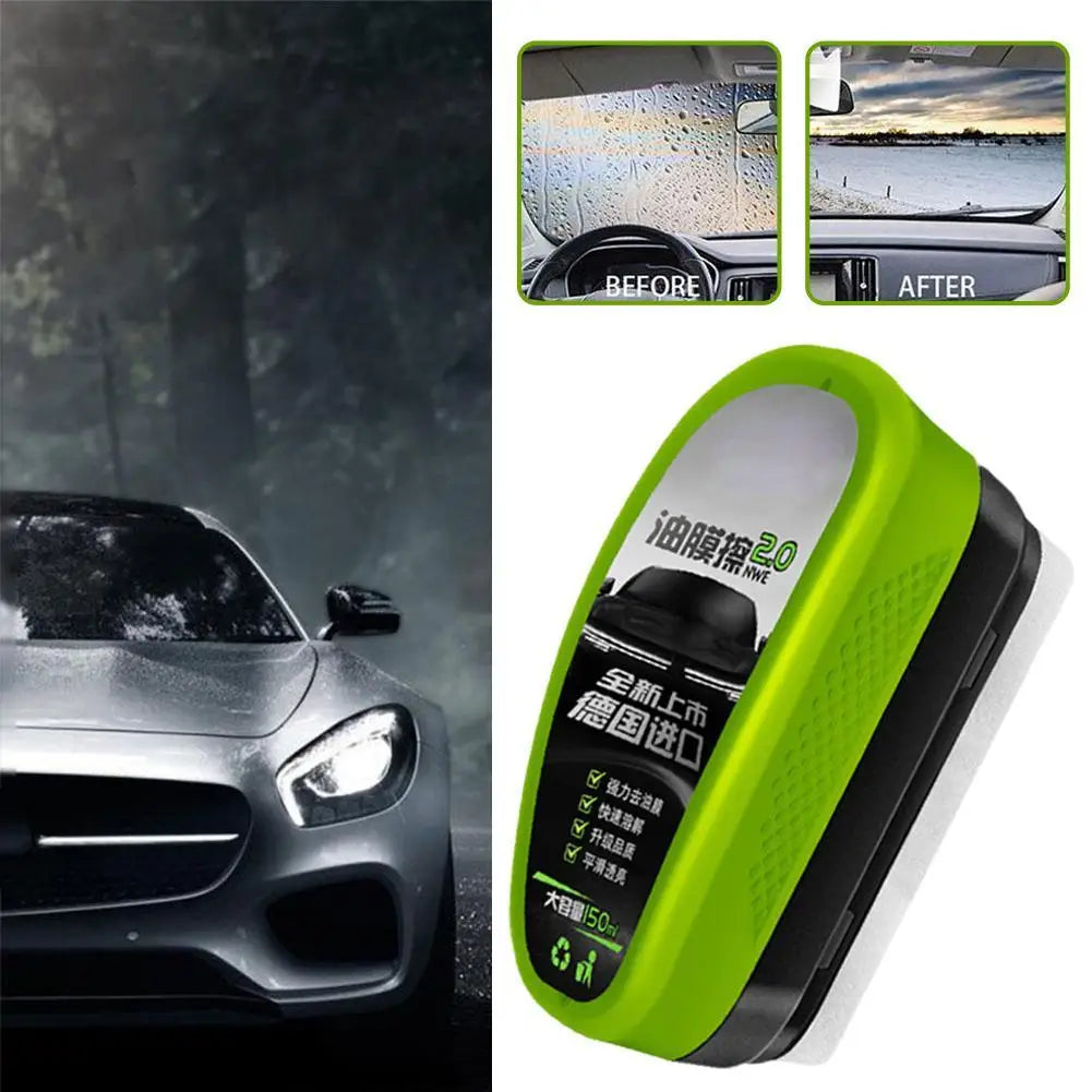 Car Glass Oil Film Remover Automotive Glass Sponge Cleaning Brush Front Inner Windshield Glass Oil Film Cleaner For Car Cleaning Oasis Select