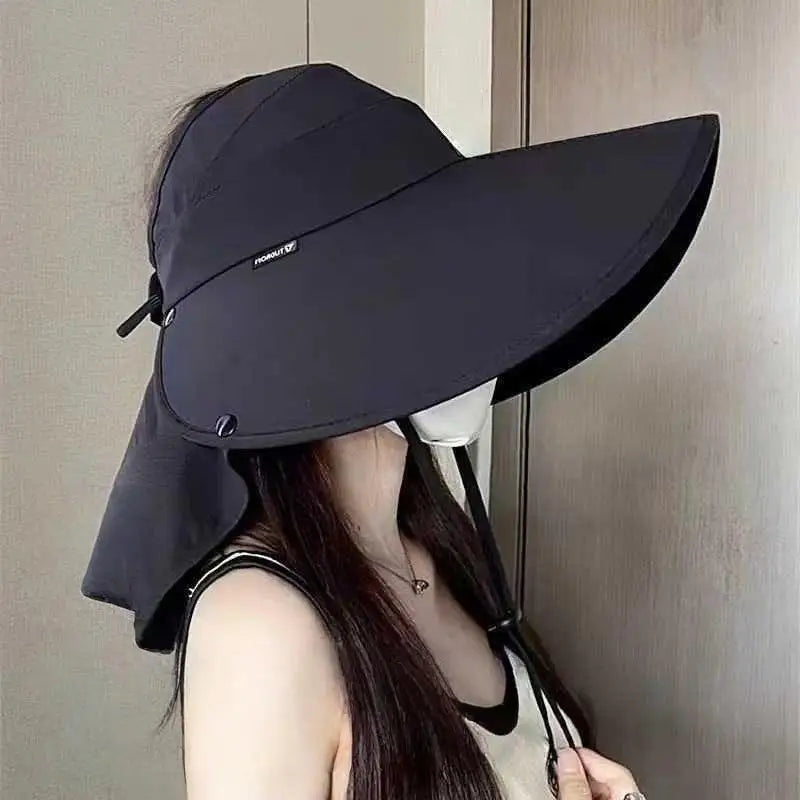 Women Anti UV Sunshade Shawl Cap Detachable Wide Brim Visor For Outdoor Sports Beach Travel Accessory Oasis Select A5
