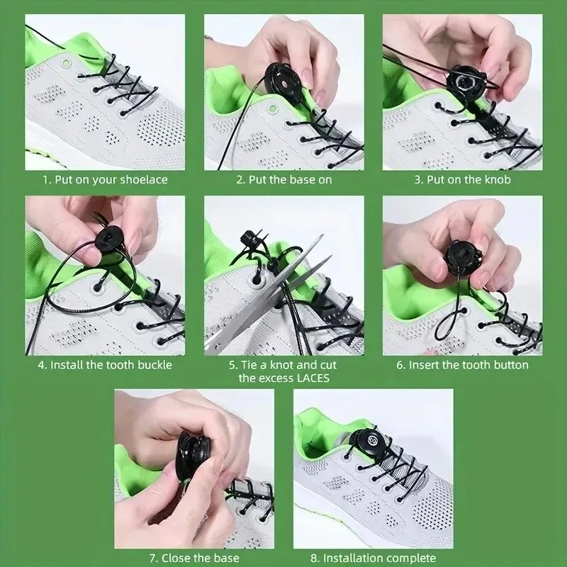 No-Tie Swivel Buckle Shoelaces – 90cm Polyester | 1 Pair