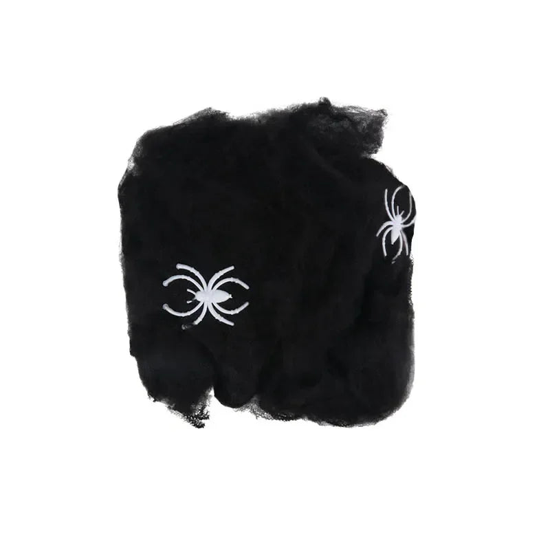 1-20PCS Halloween Decoration Stretchy Spider Web Cotton Cobweb Horror Prop for Haunted House Bar Party Scene Scary Decor Use Oasis Select Black 1PC