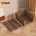 Foldable Storage Basket, Freely Stackable Multi-Layer Heavy-Duty,Stores Snacks/Clothes/Toys, Ideal for Living Room/Bedroom Oasis Select 4-pack-Brown