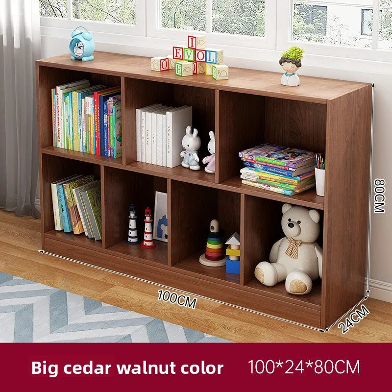 Bookshelf Bookcase Floor Shelf Home Living Room Study Combination Locker Bedroom Low Cabinet Oasis Select Walnut 100-24-80