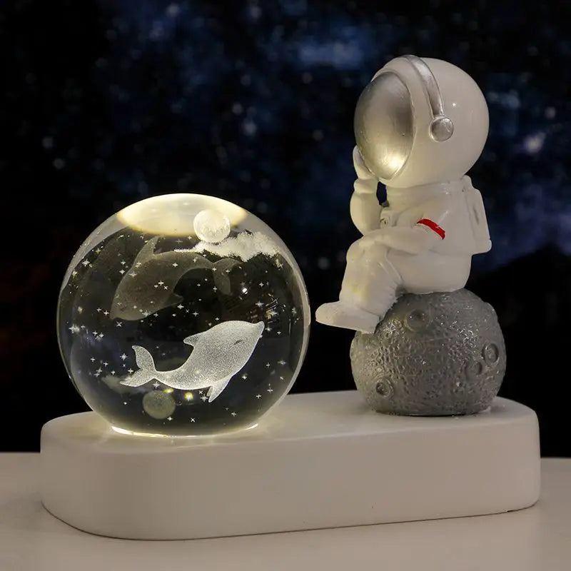 Astronaut Night Light Desktop Small Ornaments Decorative Crystal Ball