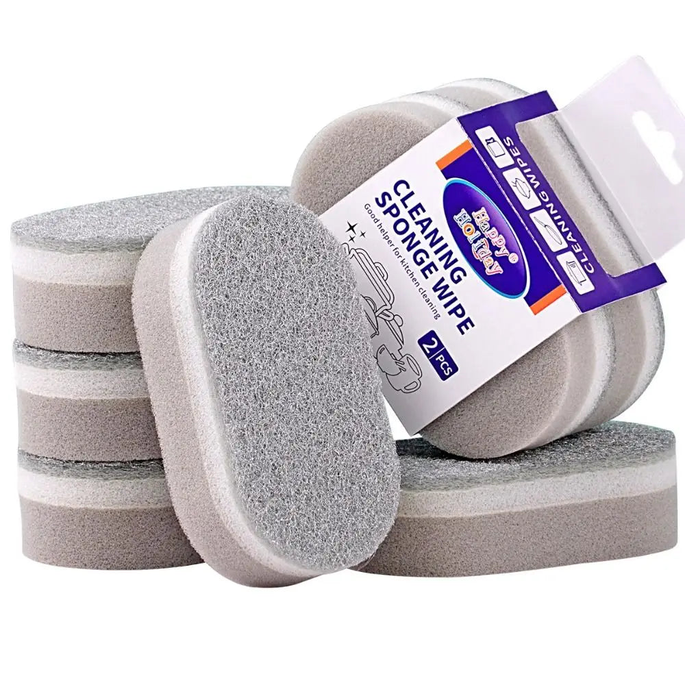 1/2/3Pcs Three-Layers Dishwashing Sponge Decontamination Double-Sided Cleaning Rag Household Cleaning Tools Thick Scouring Pad Oasis Select