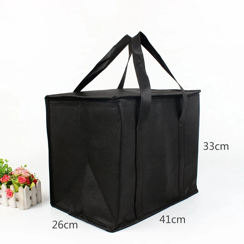 Foldable Aluminum Foil Insulated Thermal Cooler Bag | Waterproof Insulated Cooler Bag Oasis Select Black L