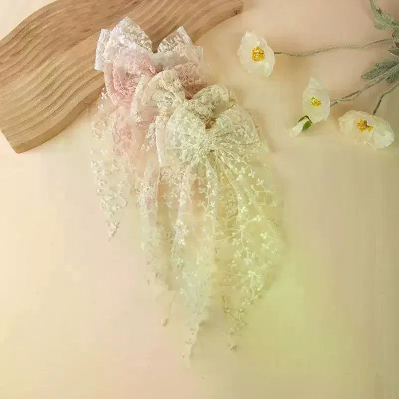 Girls Lace Swallowtail Bow Hair Clip – Princess Hairpin Gift Girls Hair Clip Oasis Select