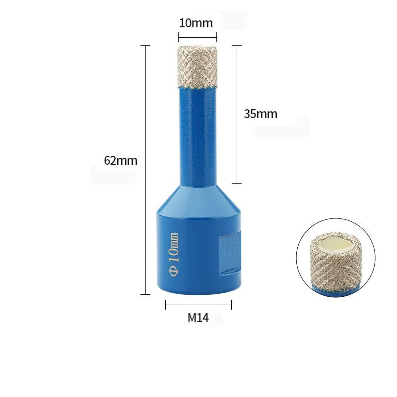 JUSTINLAU Multi Specification M14 Brazed Diamond Drill Bit Marble Ceramic Tile Glass Granite Threaded Hole Clamp Drilling Tool Oasis Select 10mm