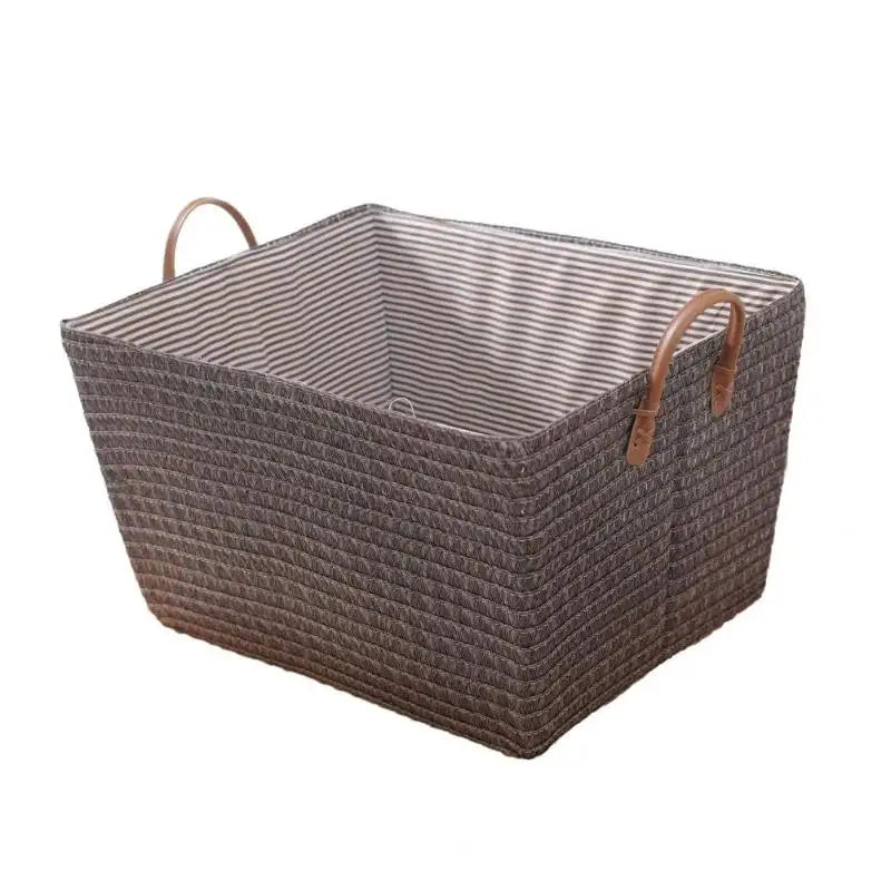 Household Japanese-style Foldable Rattan-like Woven Dirty Clothes Storage Basket Toy Tabletop Straw Basket For Snacks Oasis Select Coffee