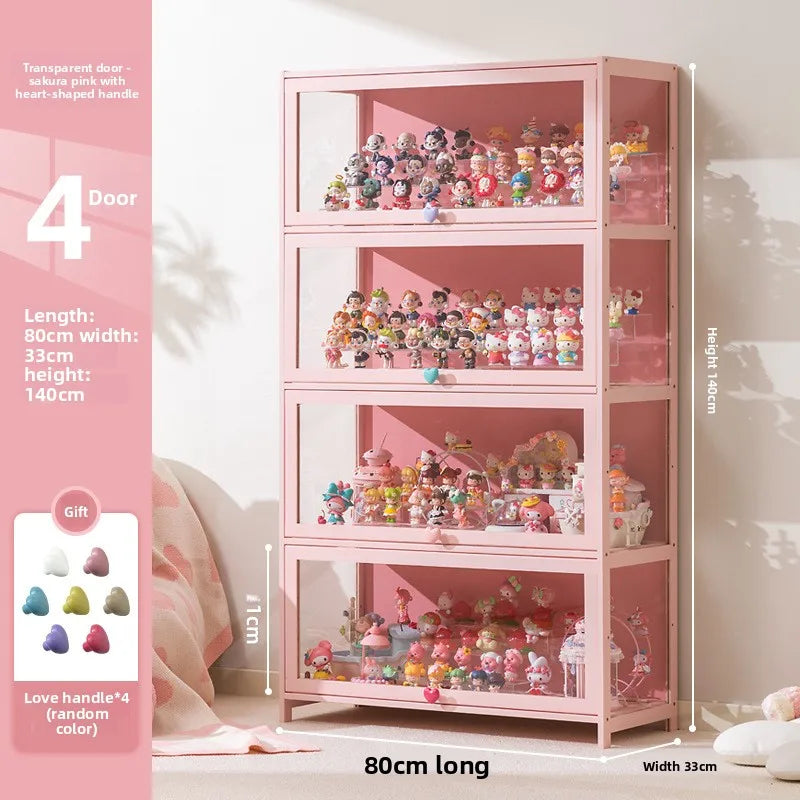 Display cabinet Household blind box ornament Pain cabinet decoration Dust-proof glass display stand Living room model cabinet Oasis Select Four doors 80 long