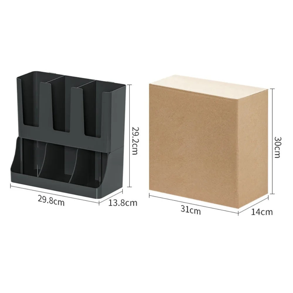 6-Compartment Paper Cup Dispenser & Organizer Rack