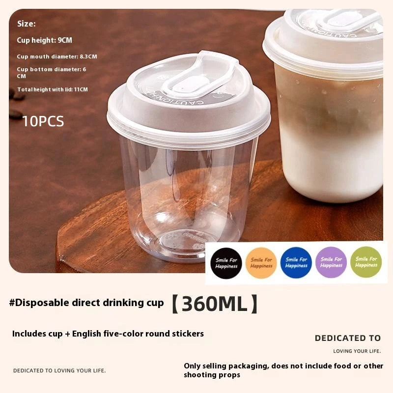 10pcs Transparent Coffee Cups With Lids U-shaped Disposable Cups For Hot Drink Milk Tea Takeaway Beverage Cups Oasis Select 2
