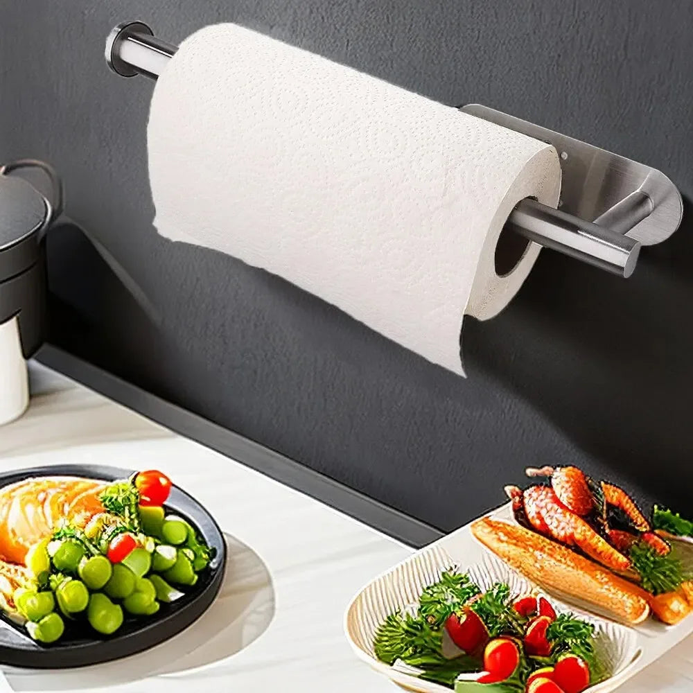 Kitchen Paper Towel Holder Adhesive Tissue Hanger Toilet Roll Paper Dispenser Cabinet Storage Napkin Rack Bathroom Accessories Oasis Select