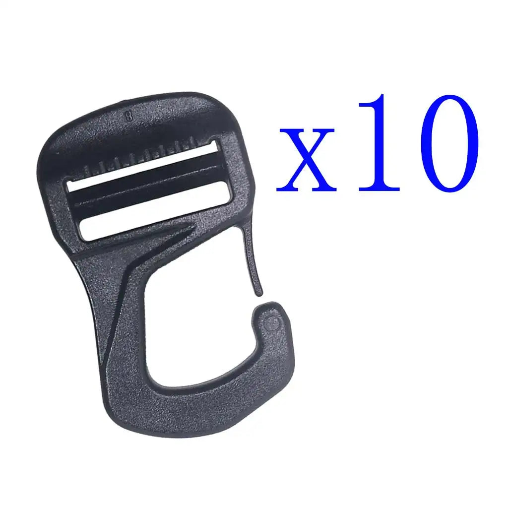 6/10PCS Camping Tent wind rope webbing adjustable buckle anti-slip Awning Tensioner hook Oasis Select black Pcs10