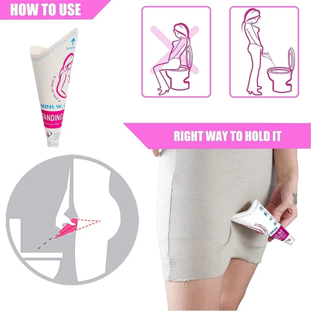 12/20pcs Emergency Disposable Female Urination Device Leak-Proof Foldable Portable Pee Paper Cup Stand Up Women Urinal Funnel Oasis Select