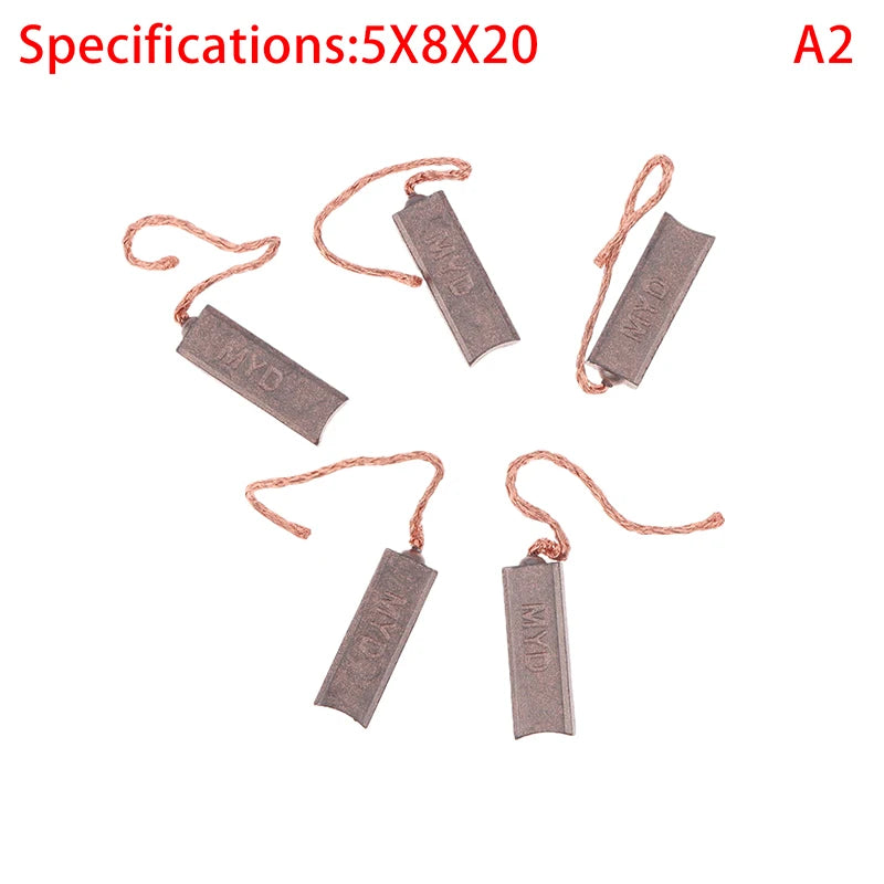 Premier 5pcs Set of 5X7X20mm 5X8X20mm 4.5X6.5X20mm Car Generator Brushes with Regulator Rear Outlet Line Oasis Select 5X8X20mm