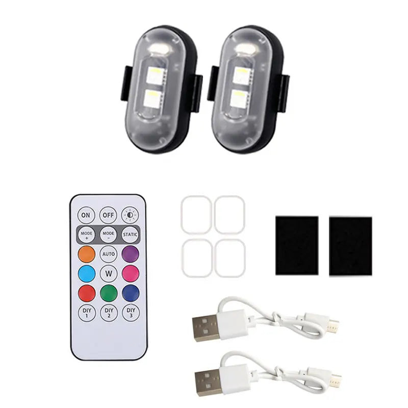 Wireless RGB LED Strobe Warning Light | 8 Colors Remote Control