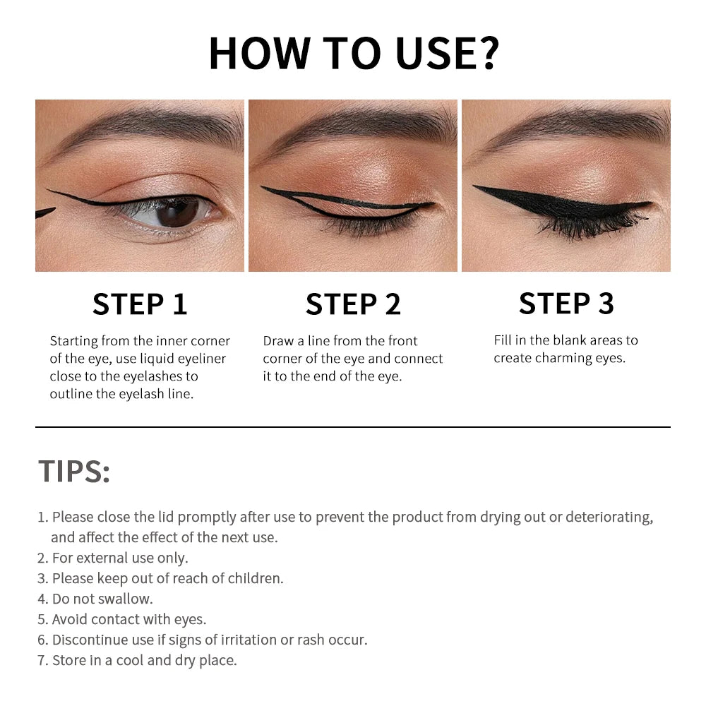 Matte Liquid Waterproof Eyeliner Brown Black 17H Long Last Sweat Proof Waterproof Wear Vegan Smudgeproof Makeup Cosmetics Oasis Select