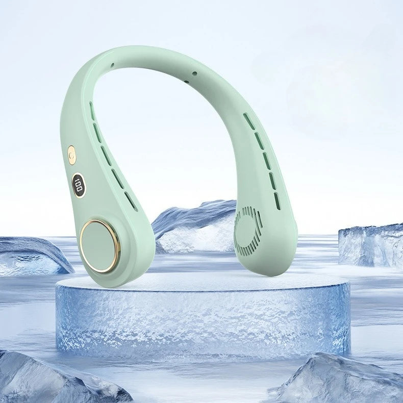 Neck Fan Portable Rechargeable Long Battery Life Small Bladeless Wearable for Outdoor Sports Travel Office Students Cooling Oasis Select Green