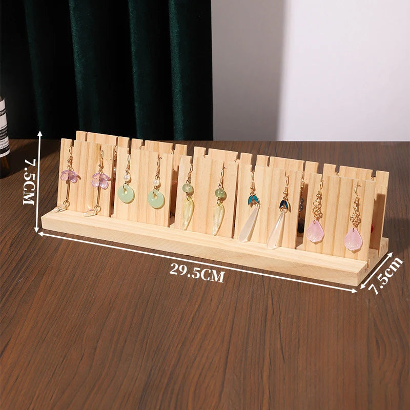 Wooden Earring Display Stand | Single, Double & Triple Row Jewelry Display Stand Oasis Select 10Pcs