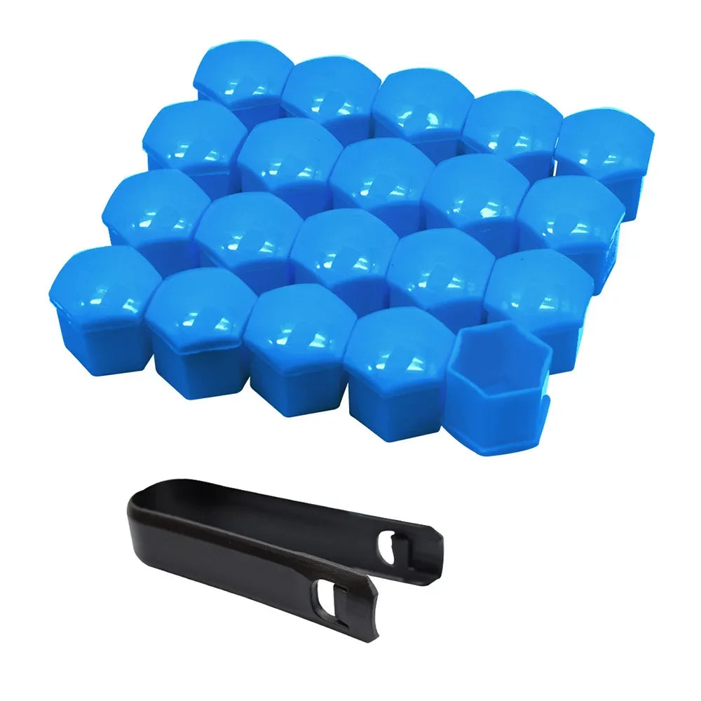 20Pcs 17/19/21mm Car Wheel Nut Caps Anti-Rust Auto Hub Screw Cover Wheel Nut Rim Cover Protection Covers Caps Tyre Nut Bolt Oasis Select Blue 21mm 20Pcs