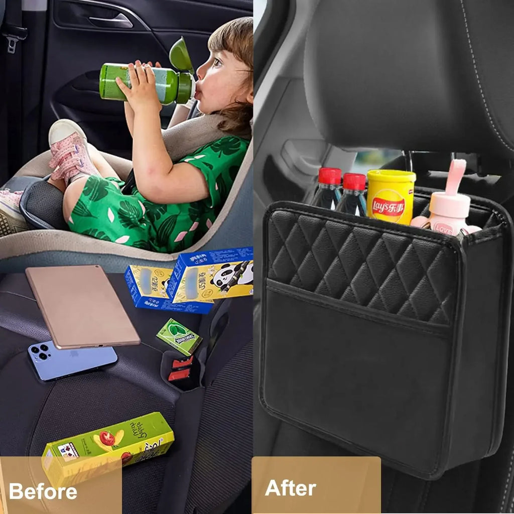 Car Organizer Multi-functional Car Seat Storage Bag Waterproof Hanging Car Seat Organizer Garbage Bag Suitable for Most Car Oasis Select