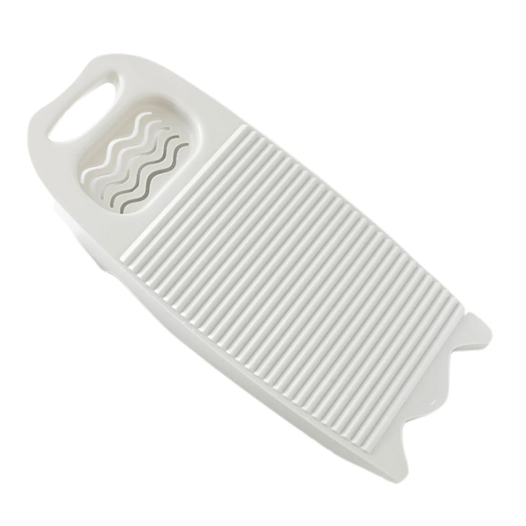 Wash Board Thickened Hand Wash Laundry Boards Dirty Clothes Washboard with Soap Holder Design for Underwear Lingerie Cleaning Oasis Select White