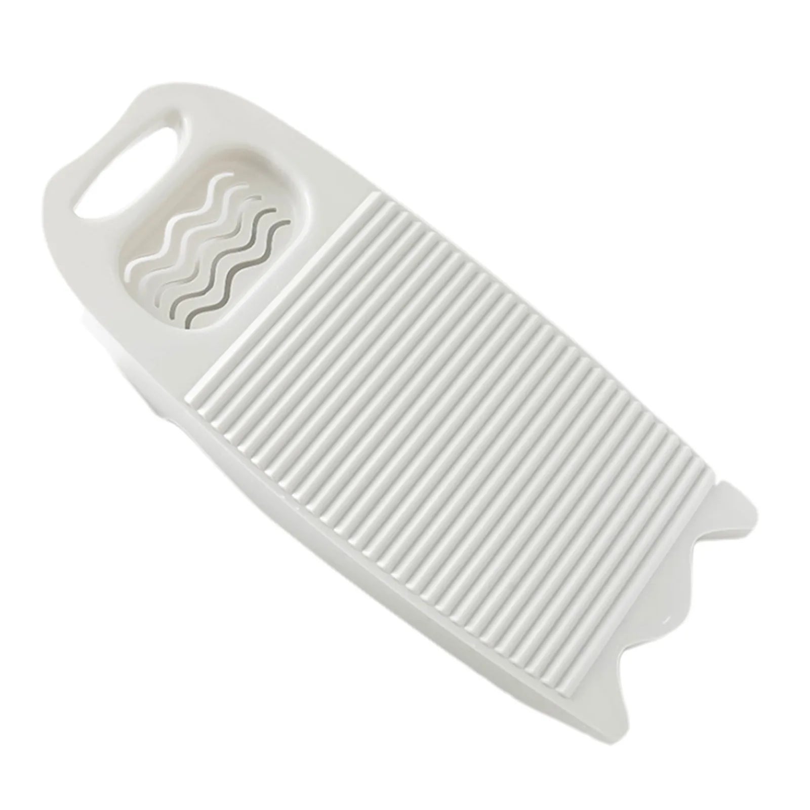 Wash Board Thickened Hand Wash Laundry Boards Dirty Clothes Washboard with Soap Holder Design for Underwear Lingerie Cleaning Oasis Select White