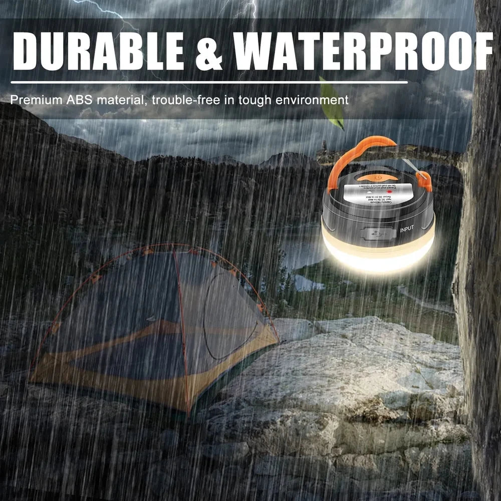 10W LED Portable Camping Light Built-in 1800mAh Battery USB Rechargeable Tent Lantern Outdoor Hiking Night Hanging Camping Lamp Oasis Select