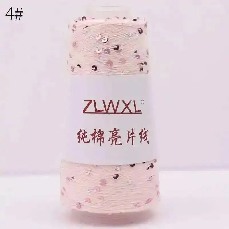Sequin Cotton Yarn DIY Knitted Decoration Hand Crochet 400M