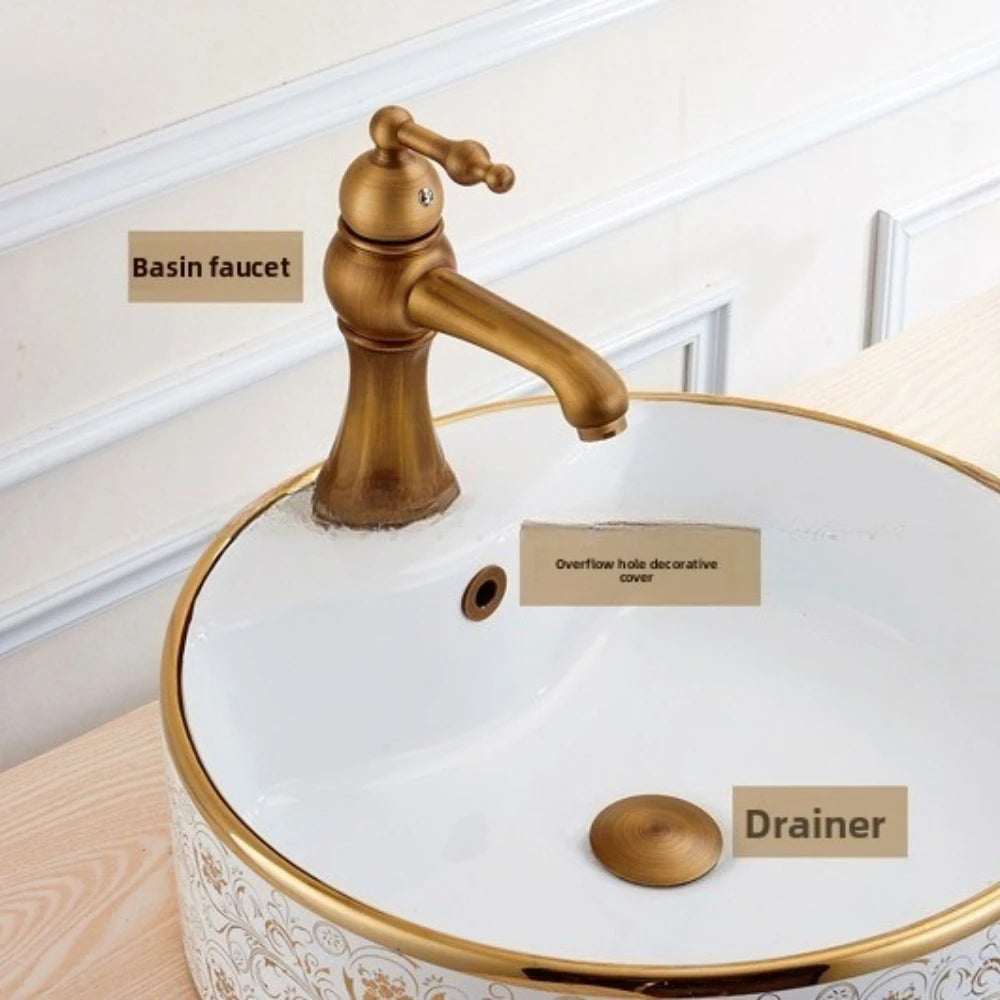 Brass Modern Round Bottle P trap 1 1/4, Sink Drain Pipe P trap Kit Antique with Pop up Drain Oasis Select