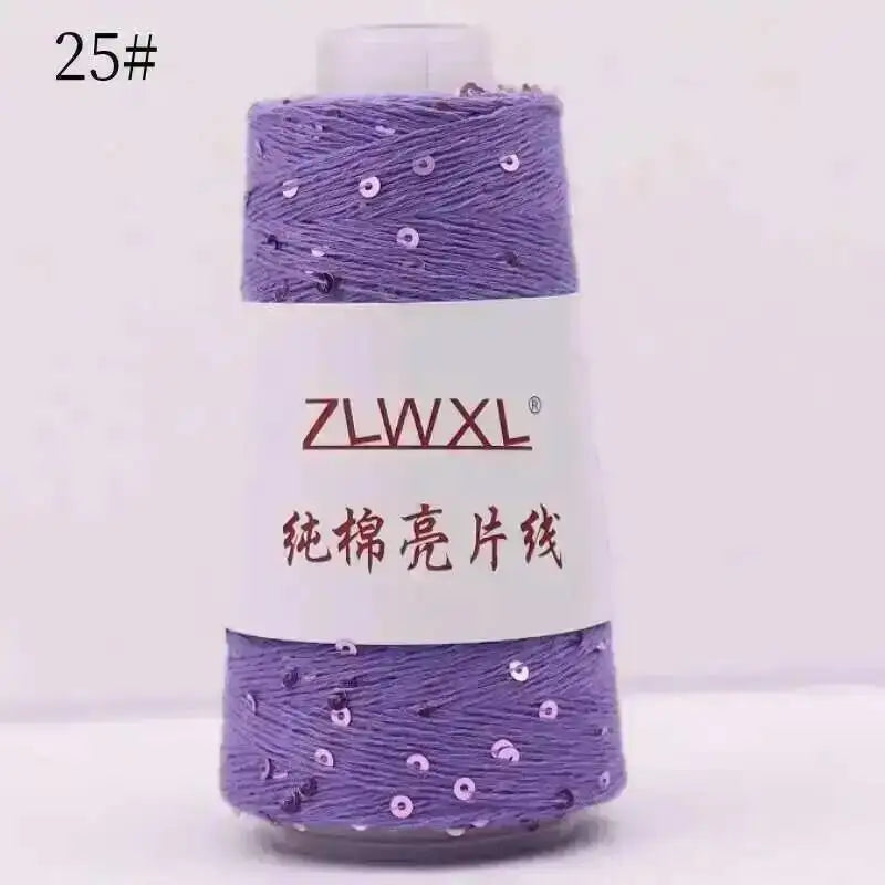 50g Sequin Cotton Yarn DIY Knitted Decoration Hand Crochet Ткань 400M 3mm Oasis Select 25