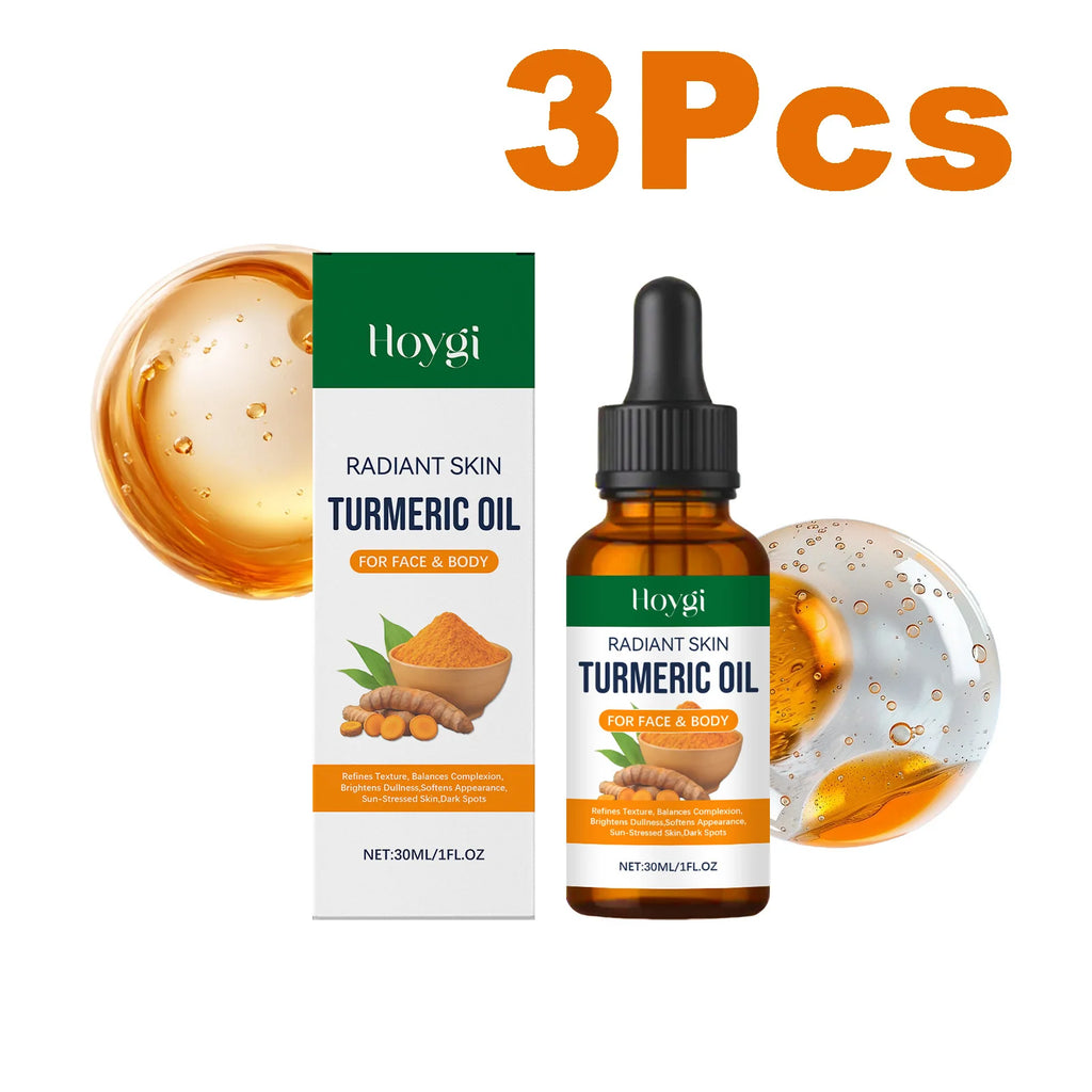 Turmeric Brightening Oil Dark Spot Corrector Exfoliating Face Oil Even Skin Tone Nourishing Fades Sun Spots Body Face Skincare Oasis Select 3 x 30ml Boxed