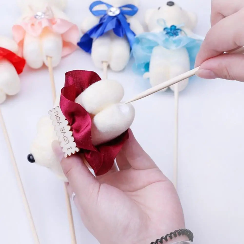 Mini Teddy Bear Plush Dolls for Flower Bouquets – 10 Pack