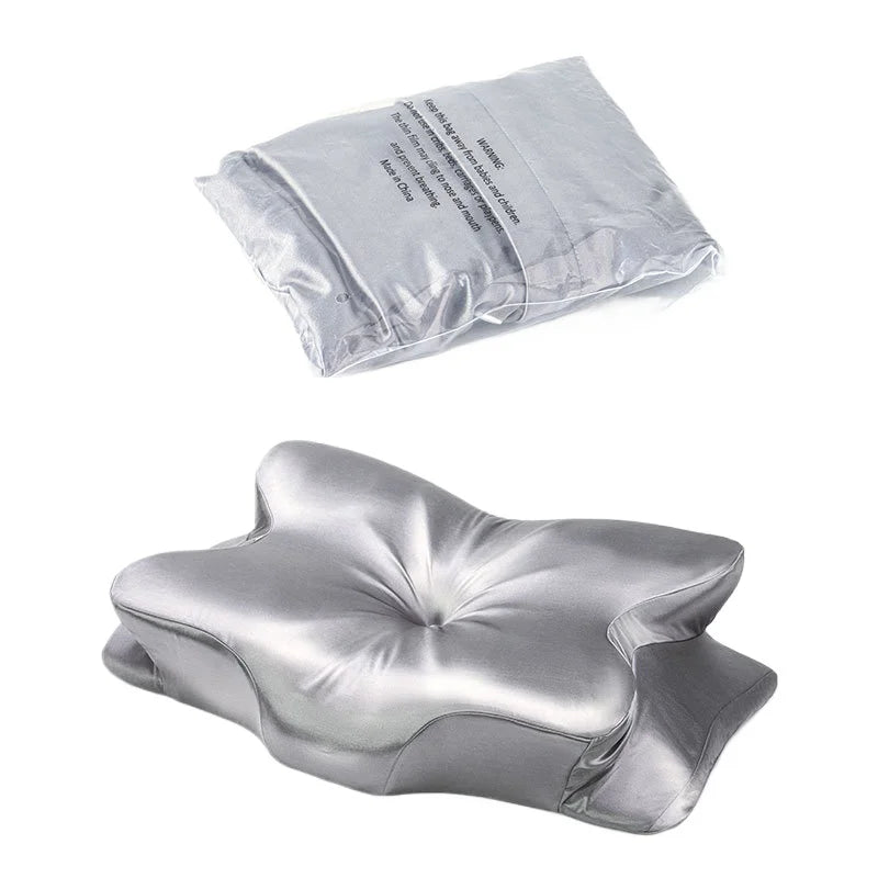Ice Silk Pillowcase for Hair and Skin Butterfly Shaped Pillowcase for Butterfly Pillow Minimalist Pillowcase Cover Oasis Select Silver
