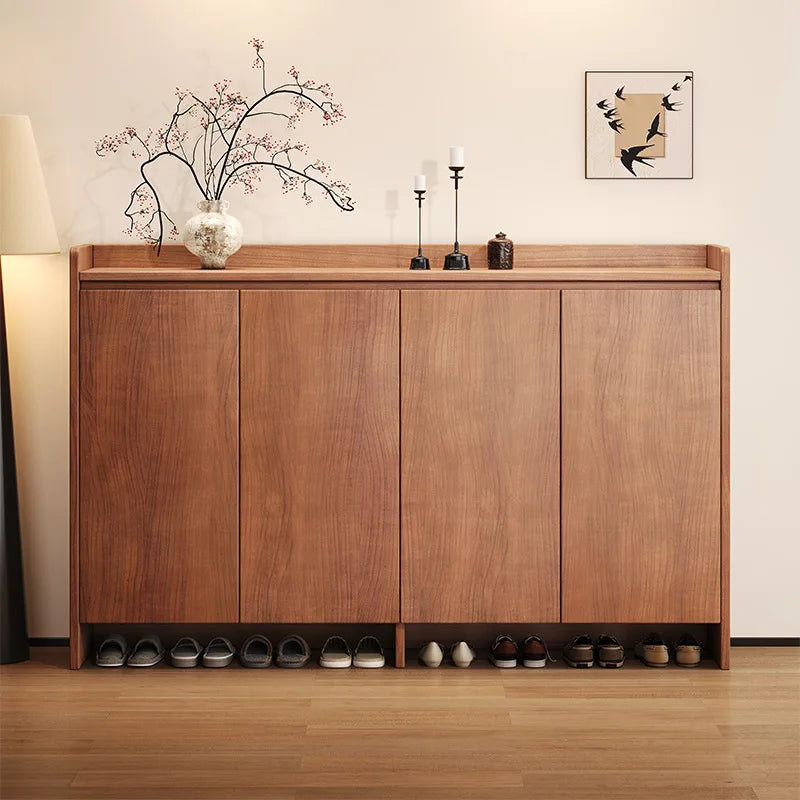 Solid wood shoe cabinet New Chinese-style household large-capacity storage porch cabinet dust-proof shoe rack Oasis Select
