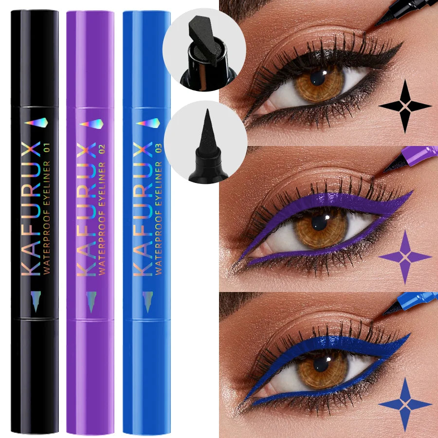 KAFURUX Star Stamp Eyeliner Pen – Waterproof, 3 Colors