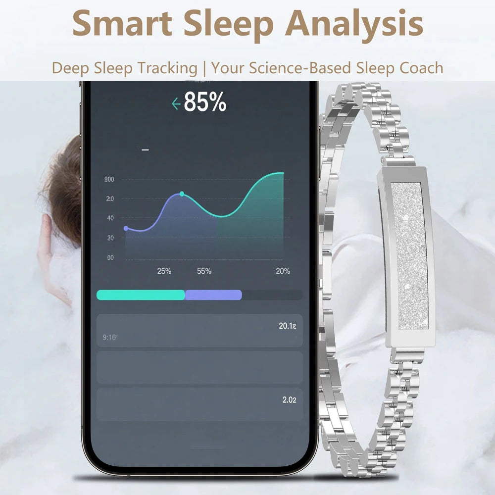 Ultra Thin Wristband Lady Waterproof Smart Chain Bracelet For Women Bluetooth Connected APP Sleep Heartrate Monitor Multi Sports Oasis Select