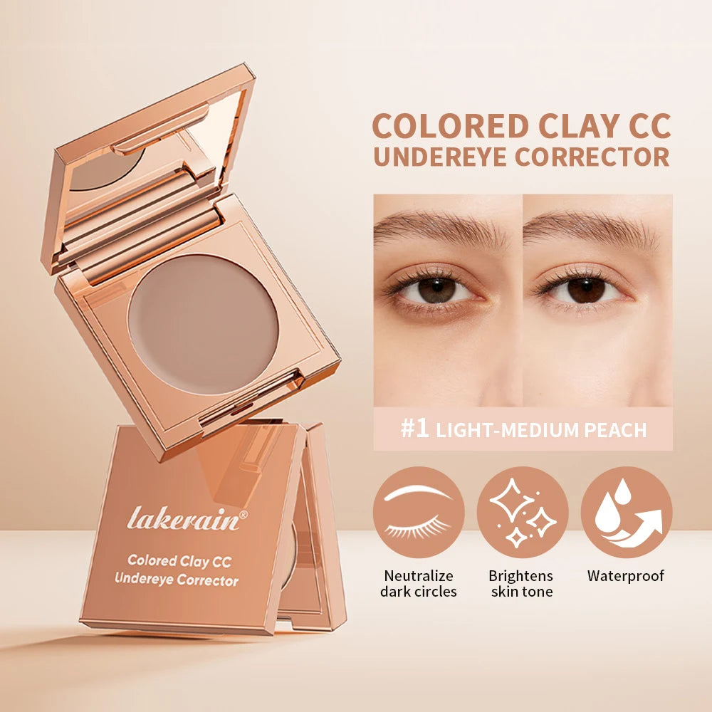 Colored CC Undereye Corrector Concealer With Puff Cover Dark Circles Acne Pores Long Lasting Eyes Korean Makeup Brightening Skin Oasis Select