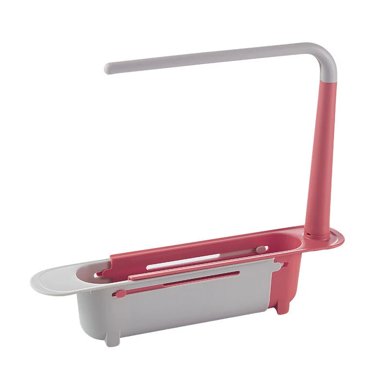 Shaking kitchen sink storage rack telescopic drainage rack drainage basket rag finishing rack Oasis Select Red