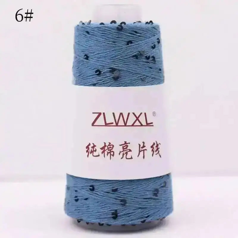 Sequin Cotton Yarn DIY Knitted Decoration Hand Crochet 400M