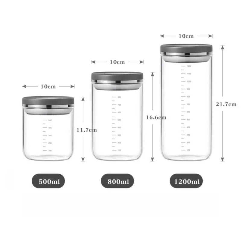 Glass Jar Micro Vacuum Sealed Jar Press Moisture-proof Flower Glue Tangerine Peel Storage Coffee Bean Storage Oasis Select