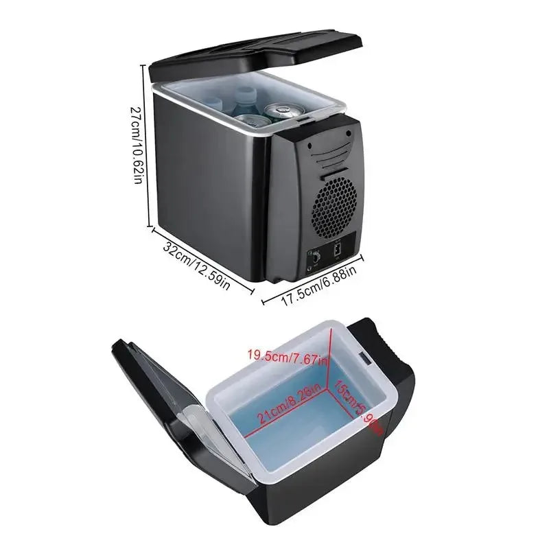 Electric Car Refrigerator 6L 12V Mini Fridge Freezer Vehicle Refrigeration and Heating Ice Box Car Electronic Devices Fridge Oasis Select