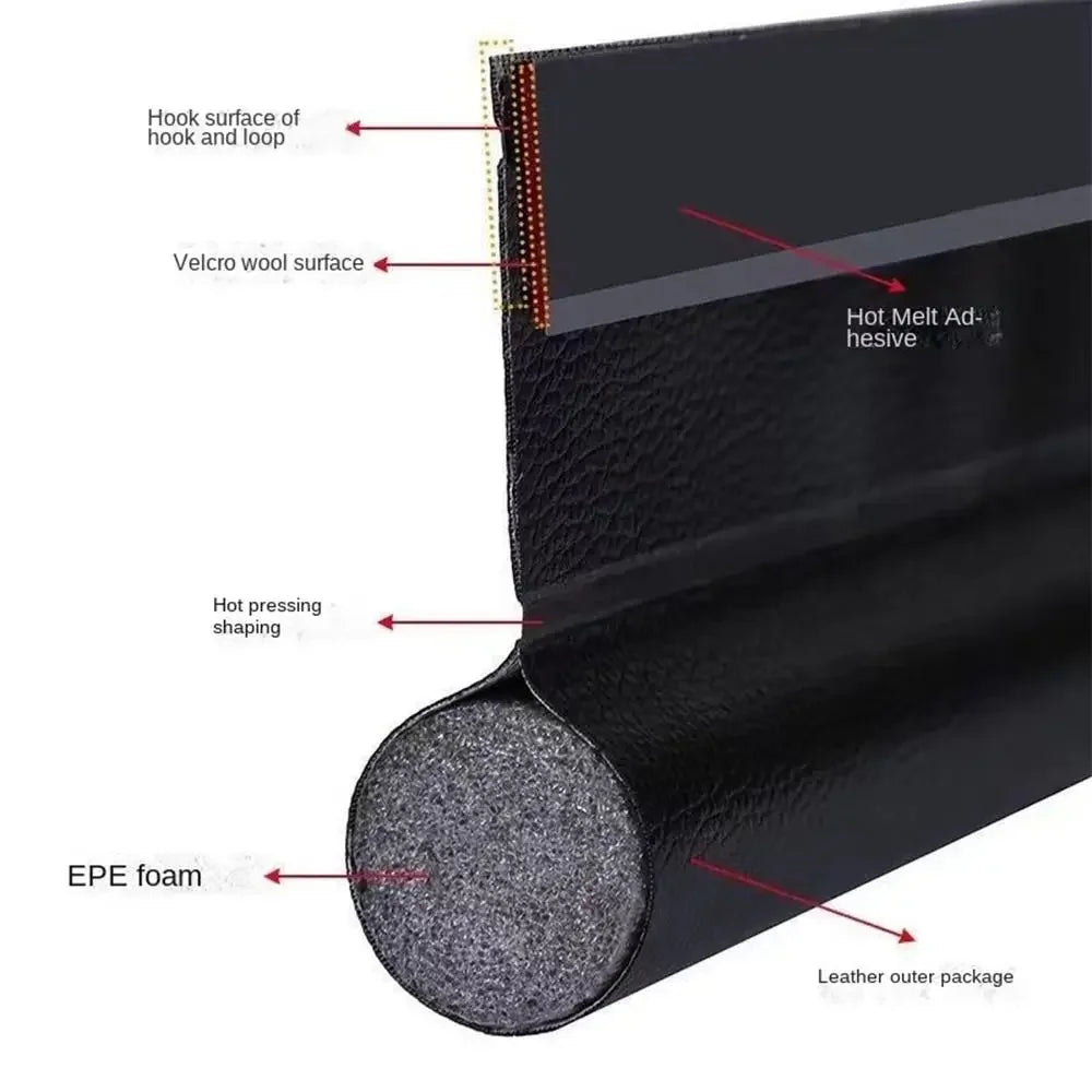 New Leather Door Seal Strip Windproof Foam Sound Insulation Sealing Strip Warm Multifunctional Door Joint Sealing Strip Door Oasis Select