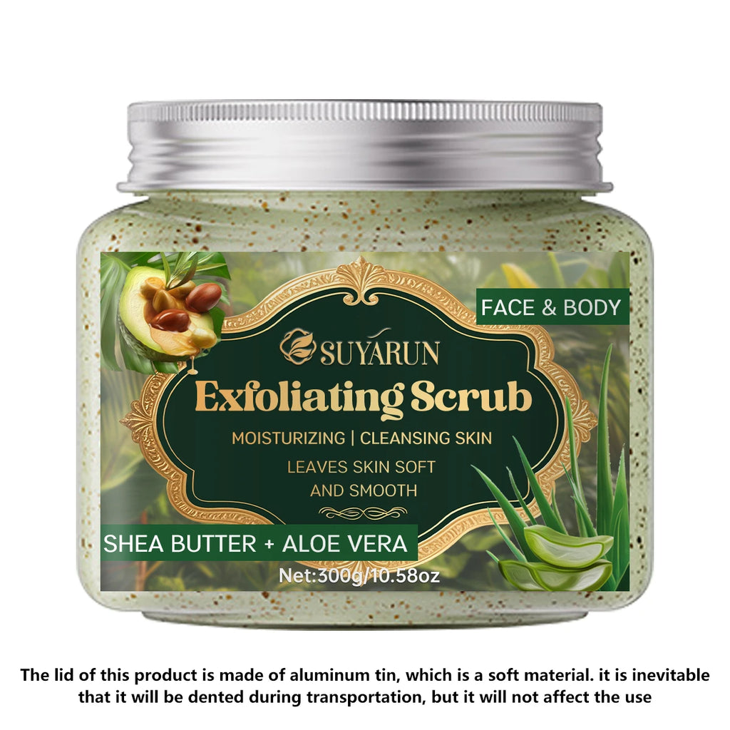 SUYARUN Shea Butter & Aloe Vera Exfoliating Face & Body Scrub Exfoliating Body Scrub Oasis Select 300g