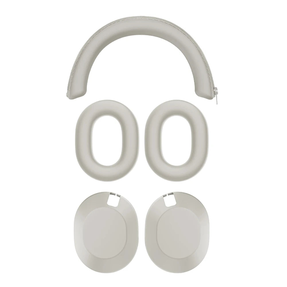 3Pcs Replacement Ear Pads Non-Scratch Silicone Headset Protective Case Headbeam/Earmuff Sleeve/Shell for Sony WH-1000XM6 Headset Oasis Select Beige China Mainland