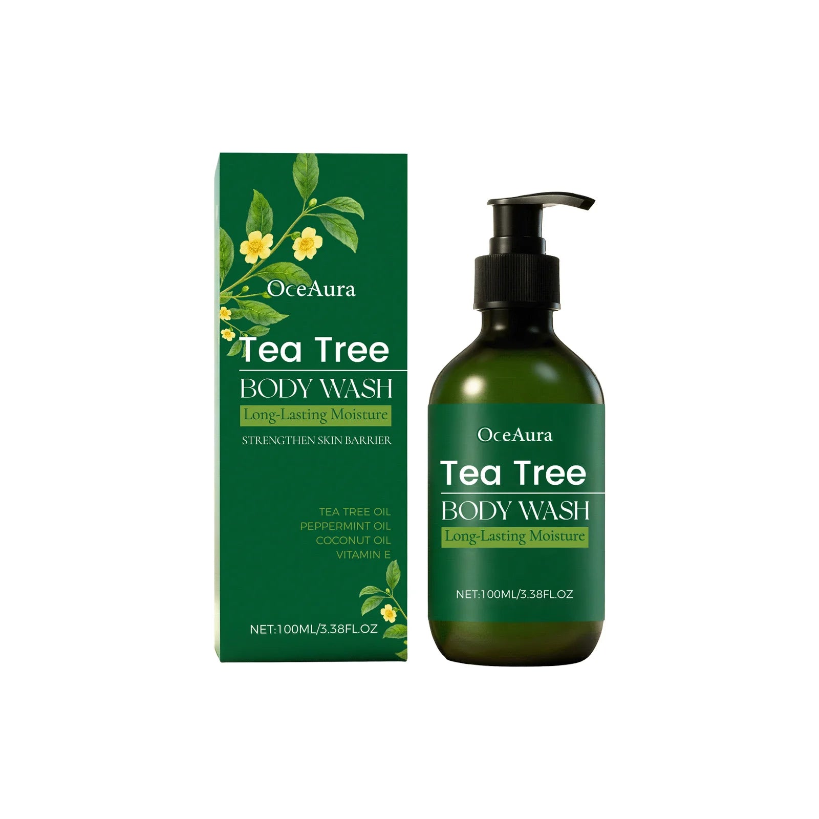 OceAura Tea Tree Body Wash – Hydrating Daily Shower Gel Moisturizing Shower Gel Oasis Select 100ml