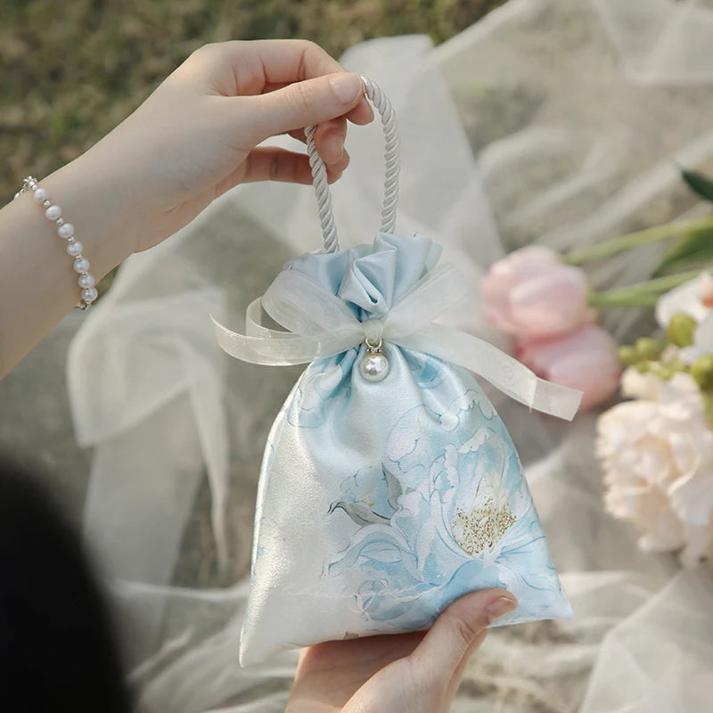 Vintage Floral Drawstring Candy Gift Bags – Wedding & Shower
